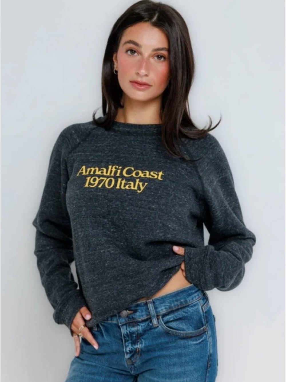 NWT Sunny Somewhere 'Amalfi Coast 1970 Italy' Graphic Crewneck Sweatshirt, Small